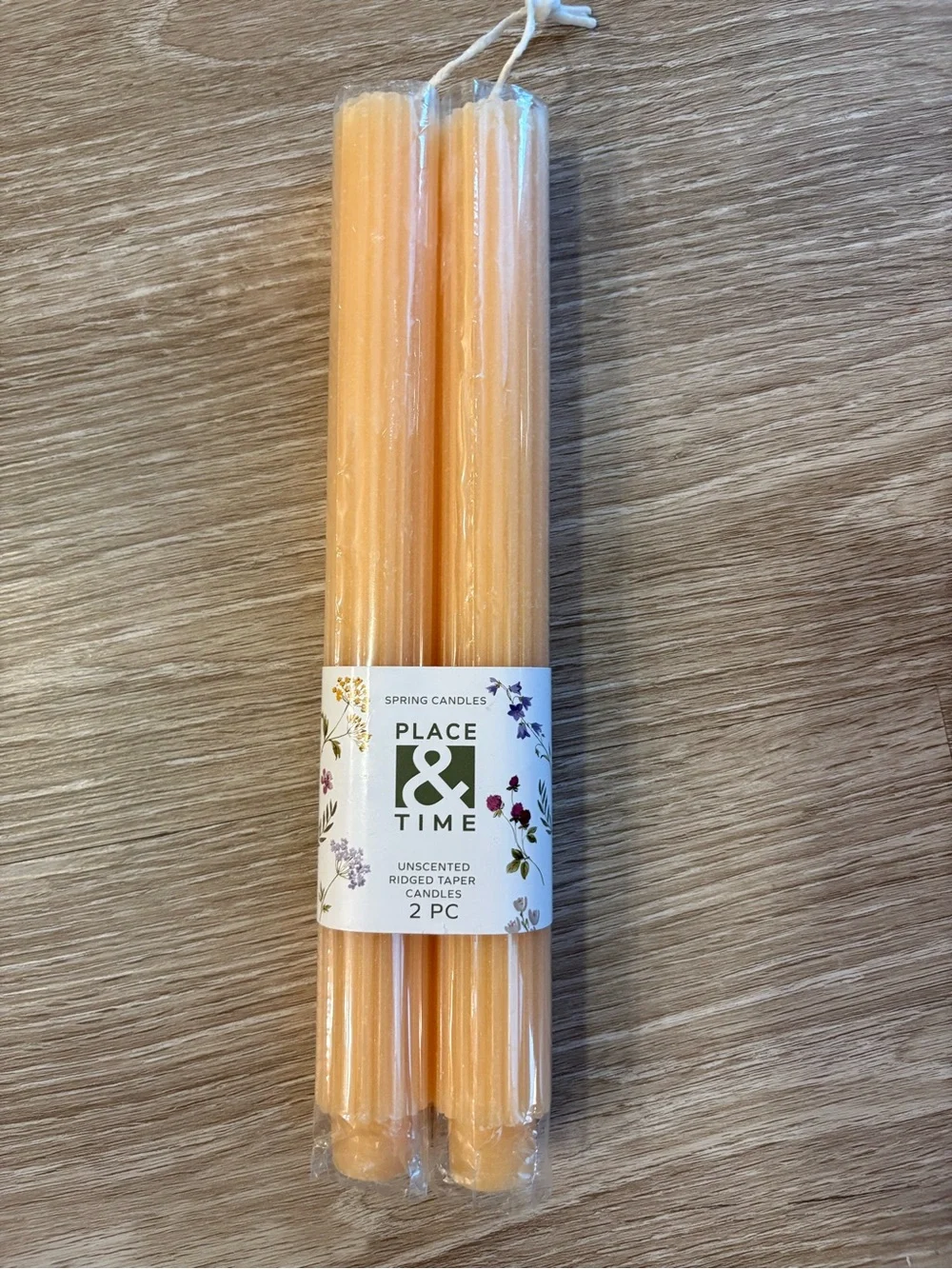 Unscented Orange Taper Candles - 2 Pack